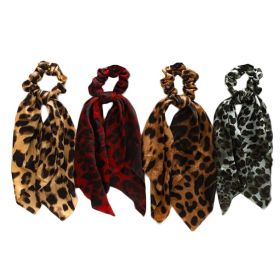 4 Pcs Leopard Print Hair Ribbon Scrunchies Hair Knotted Scarf Scrunchies Polyester Hair Ties