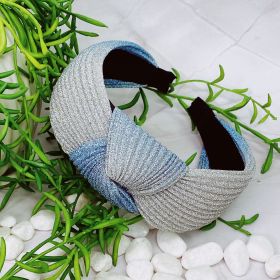 Shimmer Pleats Headband (Color: Blue Gray)